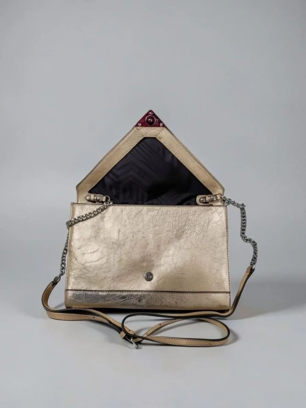 Rebecca Minkoff Gold Envelope Clutch / Cross Body Bag